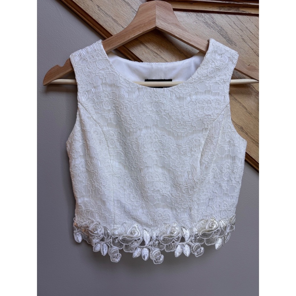 NWT BCX Women's Lace Floral Crop Crochet Top Sz 3 Club Party Date‎ Baddie Luxury